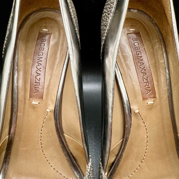 BCBGMaxAzria Metallic Silver Stiletto Platform Heels Size 7.5 - Picture 11 of 13